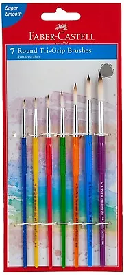 Faber-Castell Tri-Grip Brush - Round Pack Of 7 (Assorted) • $18.95