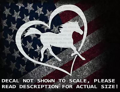 Running Horse In A Heart Silhouette Vinyl Window Decal Sticker US Seller • $8.79