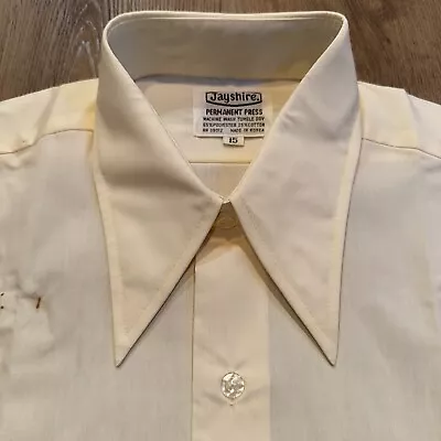 NEW Mens Dress Shirt Jayshire Disco Big Collar Mod Vintage 60s 70s NOS Medium 15 • $19.99