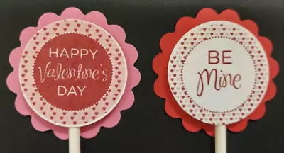 Happy Valentines Day Cupcake Toppers Set Of 24 • $8.50