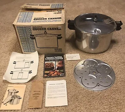 Super Clean Vintage Presto 13 Qt Aluminum Pressure Cooker Canner W/ Box & Manual • $49.95