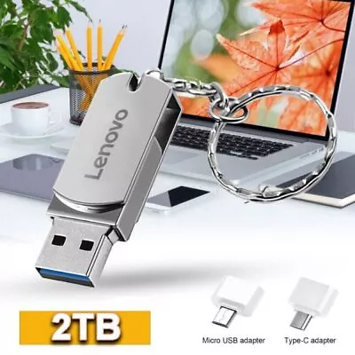 2TB TYPE-C USB Micro-USB 3 In 1 Flash Pen Drive Memory Stick For Samsung/PC/Mac • £6.19