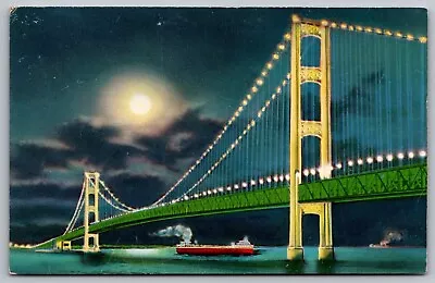 Michigan Mi The Mackinac Bridge Colourpictures Unp Postcard • $7.99