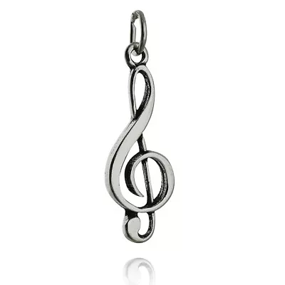 Treble Clef Charm Sterling Silver For Bracelet Music Singer Choir High Notes • $19