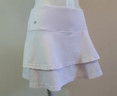 $12.99 • Buy Bolle White Tennis Skirt Skort Women's Size Medium EUC Hidden Shorts Under Skirt
