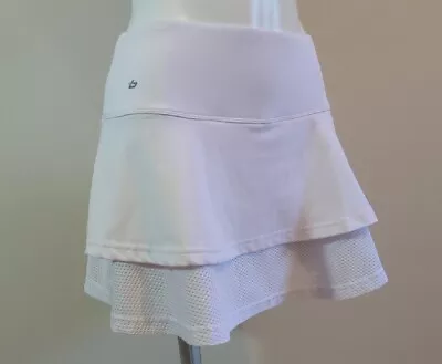 $12.99 • Buy Bolle White Tennis Skirt Skort Women's Size Medium EUC Hidden Shorts Under Skirt