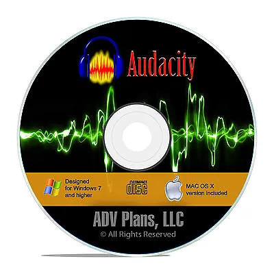 Audio Editing Recording Software Audacity Edit Your Own Music Sounds CD F16 • $7.99