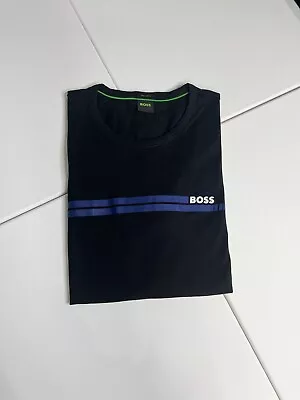 New HUGO BOSS Men's Cotton Crew Neck Logo Print T-Shirt Black Size Extra Large. • $34.99