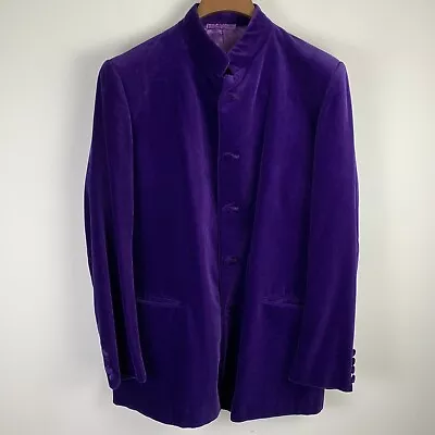 Ede & Ravenscroft Rare Purple Velvet Jacket Blazer Nehru Collar P2P  21.5  / C41 • £350