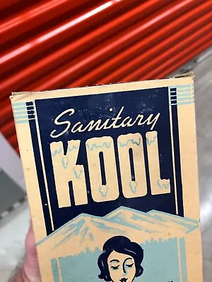 VINTAGE NOS C.1940 GRAPHIC “KOOL SANITARY SIPPING STRAWS” COUNTER BOX DISPENSER • $59.99