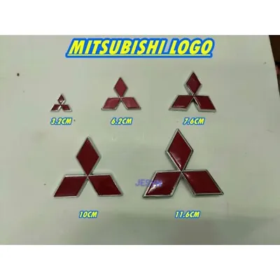 For MITSUBISHI FRONT REAR RED BADGE LOGO CAR EMBLEM Replacement • $13.62