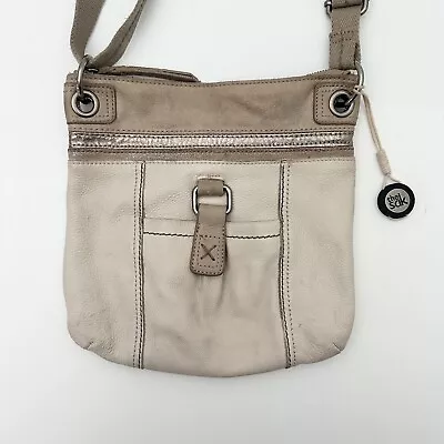 The Sak Crossbody Bag Women’s Purse Cream Tan Casual Leather Adjustable Strap • $14.87