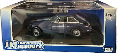 Universal Hobbies 1/18 Diecast 4450 MG MGB GT MK1I 4 Cylinder Mineral Blue NIB • $250