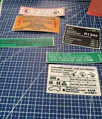 Vw Golf Mk3 Gti Gt Car Restoration Warning Caution Stickers Set For 6 Pieces • $10