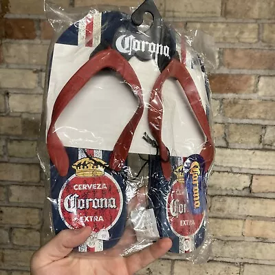 2006 Vintage CORONA EXTRA Beer FLIP FLOPS Size MEDIUM 8/9 NWT W/Plastic Vacation • $9.99