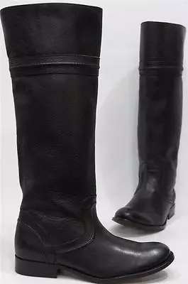 Frye Melissa Trapunto Black Leather Boots Shoes 6 $357 • $269.99