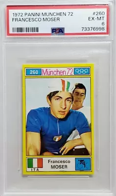 1972 Panini Munchen #260 Francesco Moser Rookie Card RC PSA 6 EX-MT POP2 Cycling • $179