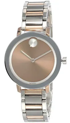 MOVADO BOLD Evolution Pale Rose Gold Dial SS Bracelet Women's Watch 3600703 • $555