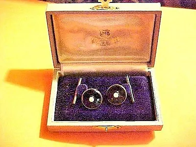 Vintage K Mikimoto Sterling Silver Black Onyx And Pearl Cufflink Set Japan • $295.99