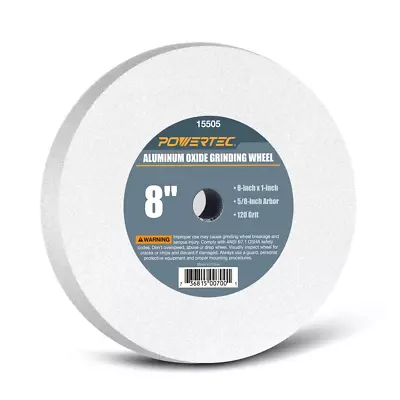 15505 White Aluminum Oxide Grinding Wheel 8-Inch By 1-Inch 5/8-Inch Arbor 120 • $28.14