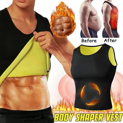 Short Hot Sweat Sauna Vest Body Shaper Slimming Neoprene Burn Fat Petite Mens • $17.98
