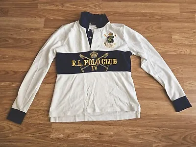 Rare Polo Ralph Lauren Sport PRL Club Rugby Long Sleeve Shirt L Single Stitch • $70