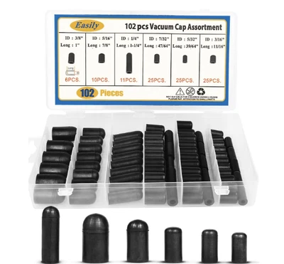 $12.79 • Buy Rubber Vacuum Caps Plug Kit Assorted Vacuum Plugs Hose End Caps 102 PCS 6 Sizes