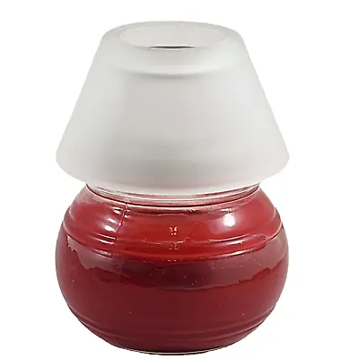 Red Candle Christmas Shade Jar Frosted 3  Glass Palm Beach Home Accent Set Of 4 • $8.87