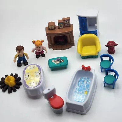 KEENWAY Lot Figures Dollhouse Furniture Boy Girl Fireplace Bathroom Kitchen • $24.95