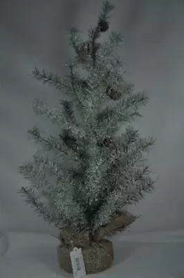 'Icy Pine' Faux Pine Tree 24  Tree In Burlap Bag #G4822 NEW • $16.99