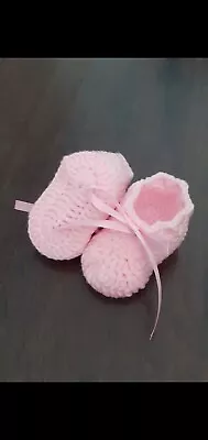 £3.99 • Buy Crochet Baby Shoes 0-3 Months
