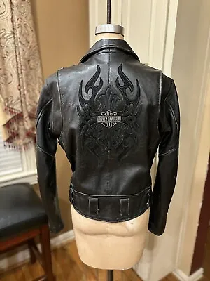 VINTAGE AUTHENTIC LEATHER HARLEY DAVIDSON JACKET Med • $195