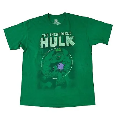 Marvel T-Shirt Incredible Hulk Graphic Print 00S Green Mens XL • £15.99