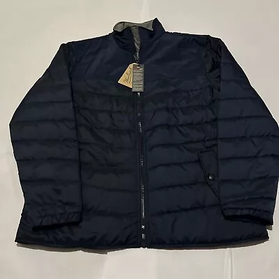 Woolrich Jacket Dark Blue Zip Puffer Jacket Coat Mens Large New Navy READ • $44.78