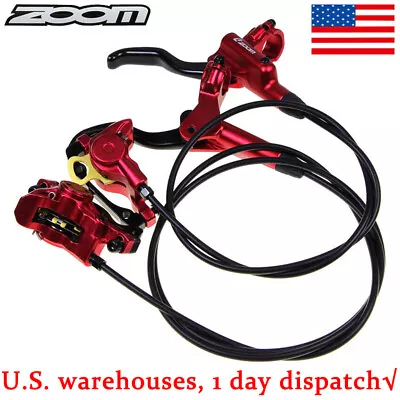 ZOOM MTB Hydraulic Disc Brake Front Rear 160mm Caliper IS/PM Bike Oil Pressure • $31.97