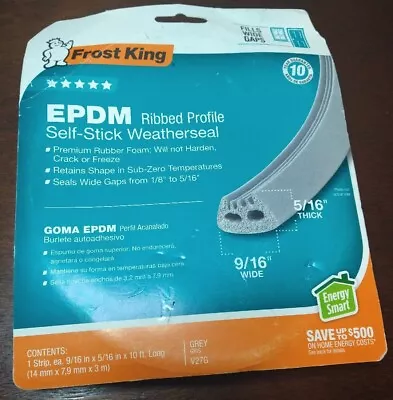 Frost King V27GA EPDM Rubber Foam Weather Stripping Tape 10 L Ft. X 0.31 W In. • $9.49