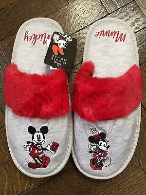 DISNEY Mickey/ Minnie Mouse  Slippers Christmas Stocking Filler Warm Unisex M • £13