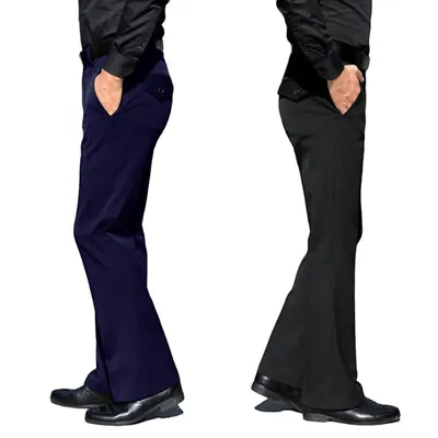 Retro Mens Flared Bell Bottom Dress Pants Bootcut Trousers Business Casual Work • $49.39