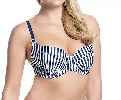 Panache CW0062 Cleo Swimwear Lucille Moulded Balcony Bikini Top Nautical Print • £22.99