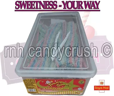 1.2kg Yummy Gummy Rainbow Sour Belts Pick N Mix Gummy Fizzy Sweets • £9.97