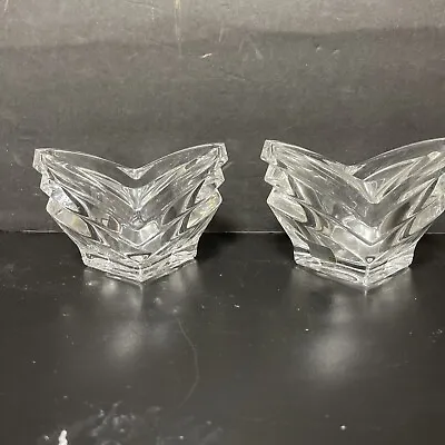 Two 2 Art Deco Style Mikasa Crystal Candle Holders  Made In Germany • $19.99