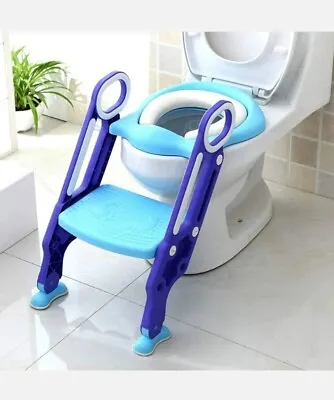 £16.95 • Buy Children Toilet Seat & Ladder Toddler Training Step Up Easy Fold Down For Kids