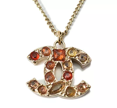 CHANEL Necklace/Pendant CHANEL COCO Mark/Rhinestone Red Vintage Gold • $977.93