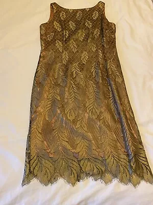 Vintage / J Taylor Gold And Bronze Size 12 Dress With Tags • £15