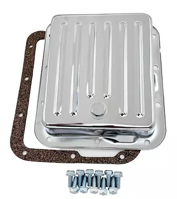 C4 Transmision Pan W/ Gasket & Bolts Ford C5 C-4 C-5 Mustang Stock Depth Chrome • $44.95