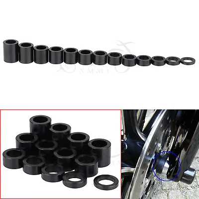 For Harley Touring Softail Custom Black Wheel Axle Spacer Kit ID 3/4  OD 1 1/8  • $21.98