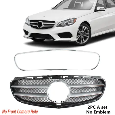 For Mercedes W212 E Class E350 E550 Front Grille Radiator Grill W/Chrome Molding • $88.12