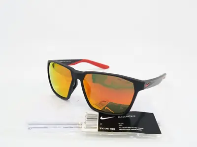 Nike MAVERICK P EV1097 010 59mm Black/Red Polarized Mirror New Sunglasses. • $89