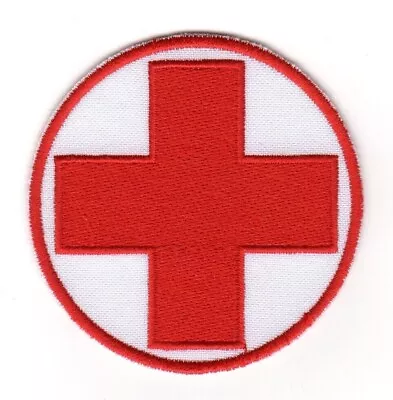 Red Medical Cross Circular Patch | Paramedic First Aid Military EMS EMT Logo • $5.99