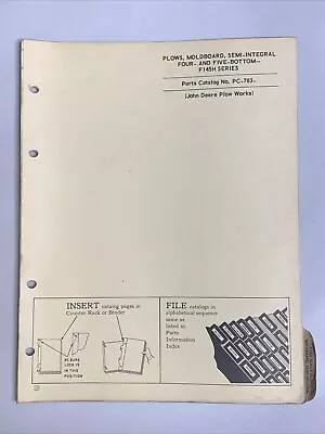 1962 John Deere F145H Semi Integral Moldboard Plow Parts Catalog PC-783 • $14.95
